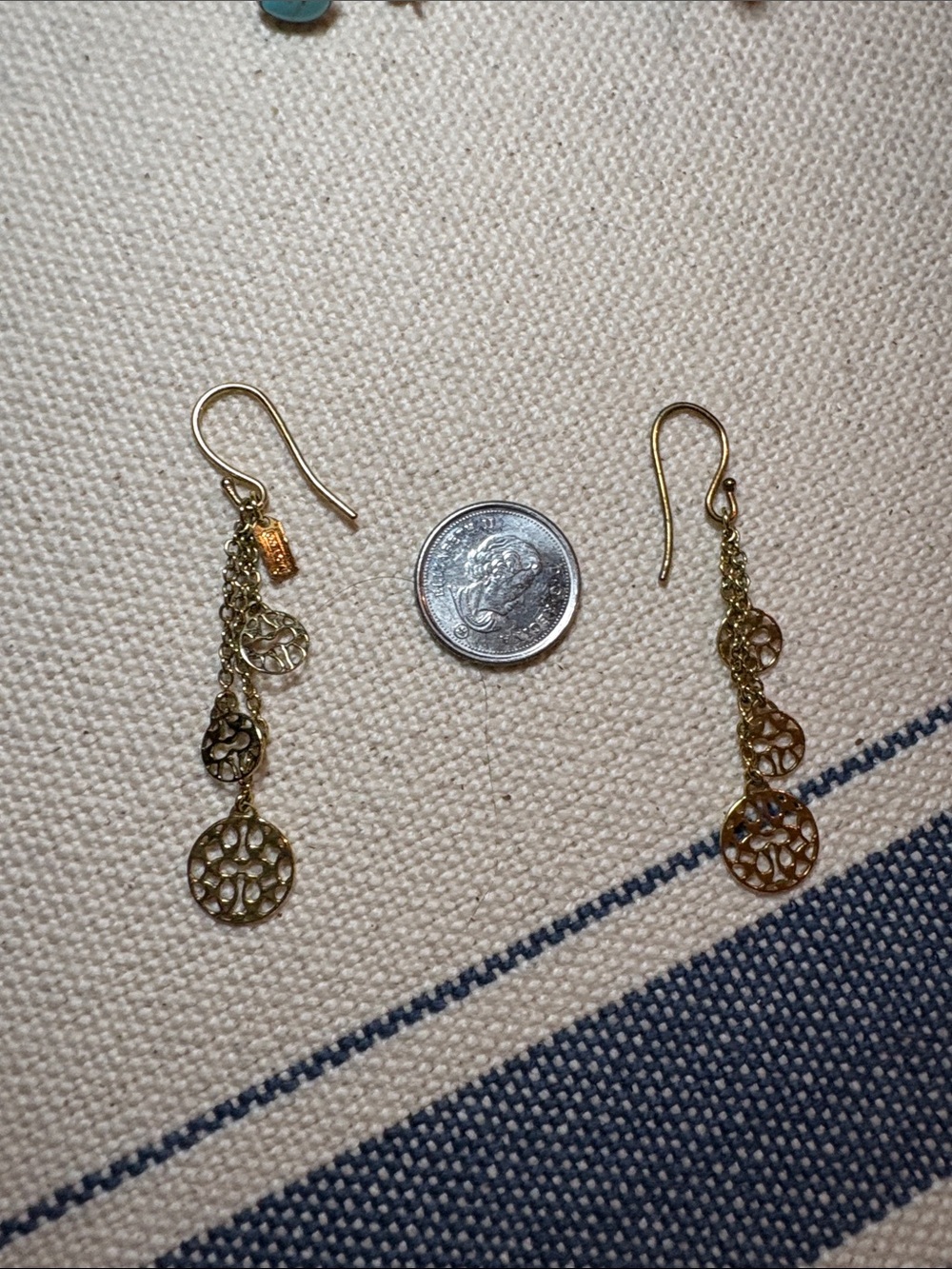 Coach Gold-Tone Cascading Filigree Disk Earrings